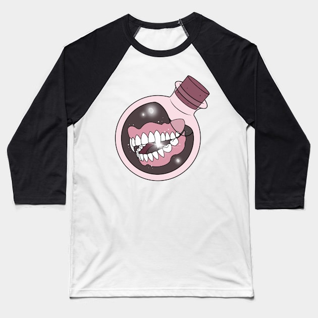 Vampire Dentures Baseball T-Shirt by Twistedcauldrons 